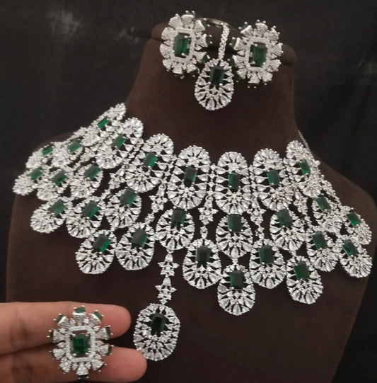 Kiara Advani Inspired Veshakart Premium Handcrafted AD  Ruby Necklace Set