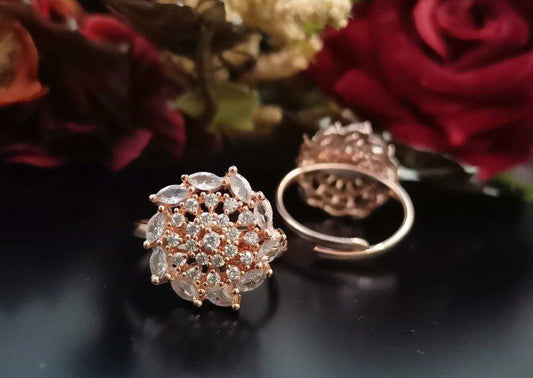 CZ Rose Gold Plated Ring