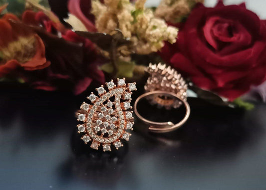 CZ Rose Gold Plated Ring