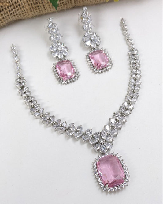 Premium  American Diamond Necklace Set