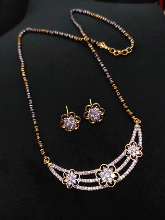 CZ Mangalsutra with Earrings