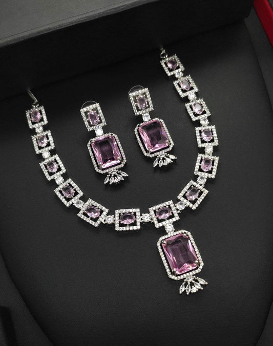 Premium American Diamond Necklace Set