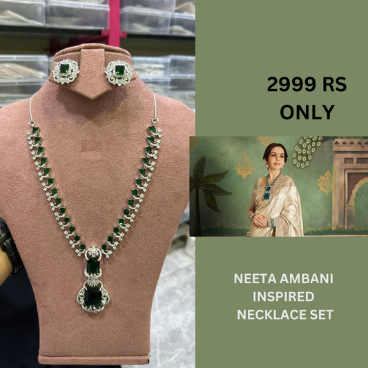 Neeta Ambani Inspired Veshakart Premium Handcrafted AD Necklace Set