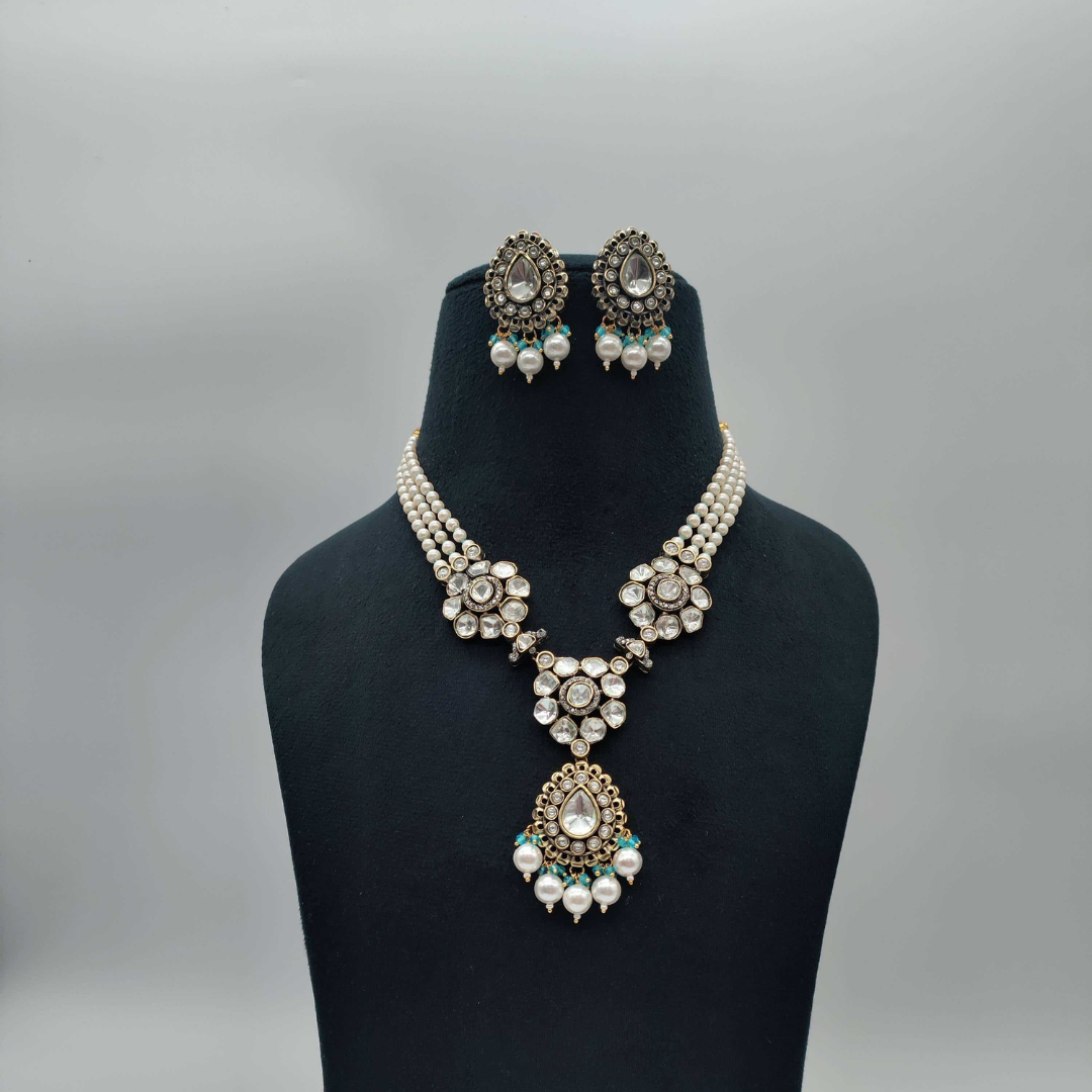 Veshakart Premium Handcrafted Kundan polki Necklace Set