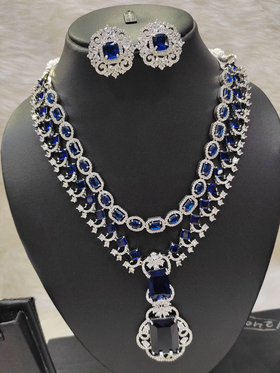 Neeta Ambani Inspired Veshakart Premium Handcrafted American Diamond Necklace 2 pc combo Set