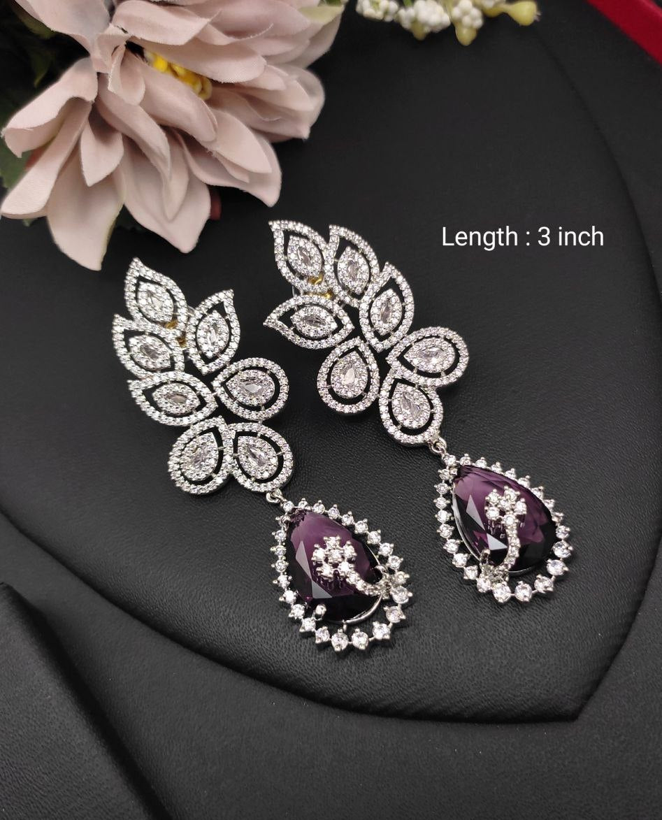 Veshakart Premium American Diamond Handcrafted Earrings