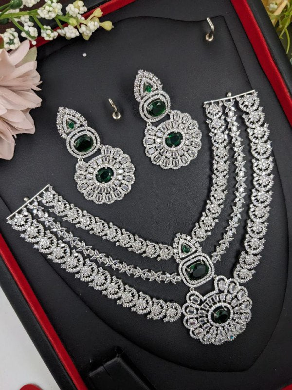 Veshakart Premium Handcrafted American Diamond Necklace Set