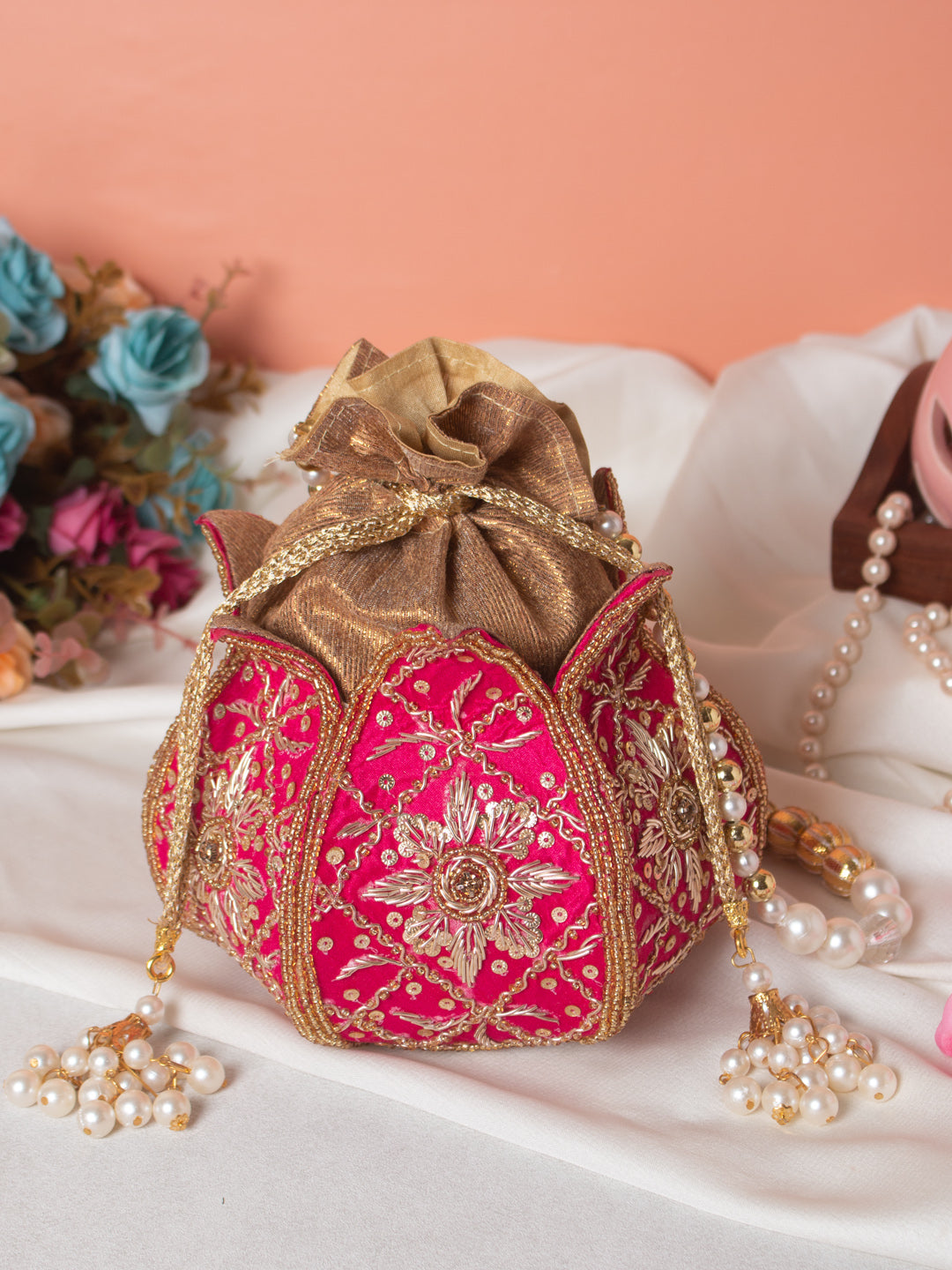 Veshakart Handmade Luxurious Lotus Potlis