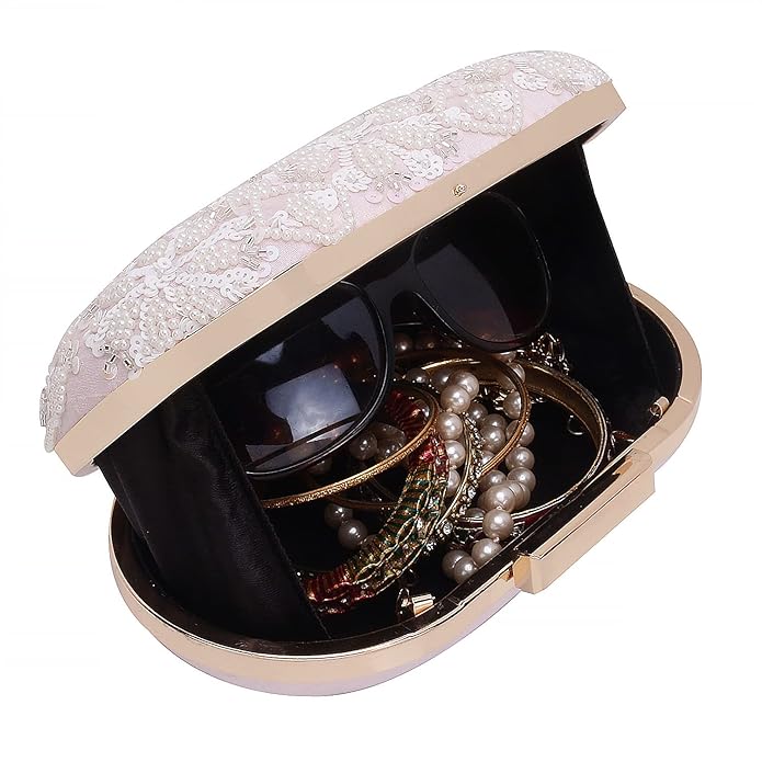 Veshakart Handmade Luxurious Embroidery oval clutch