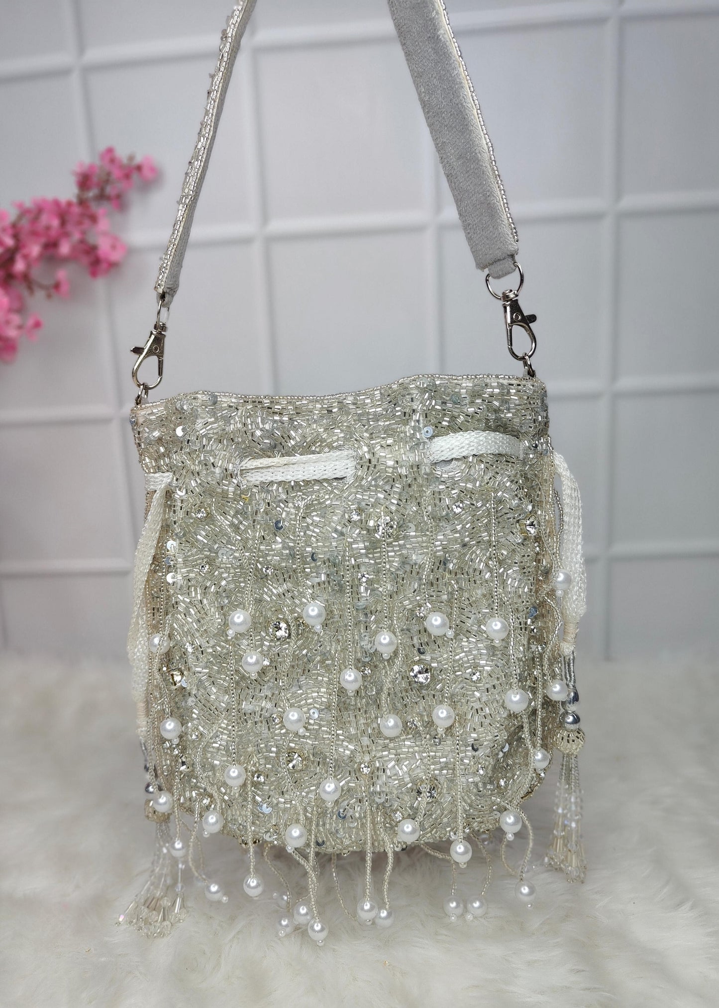 Veshakart Handmade Luxurious Designer sequins potli bag