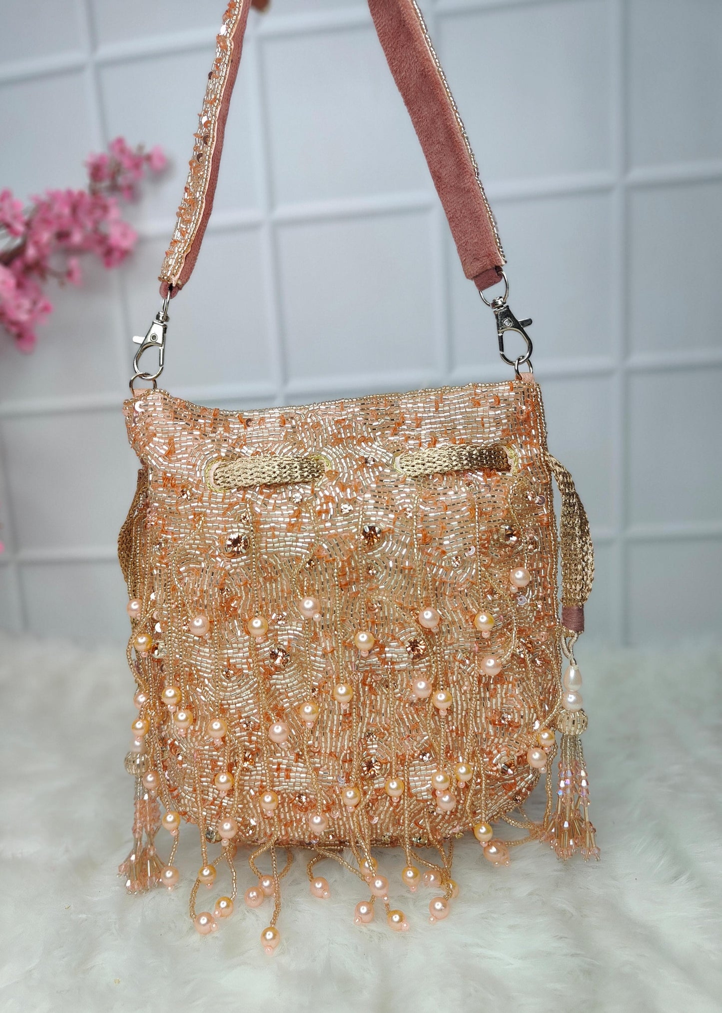 Veshakart Handmade Luxurious Designer sequins potli bag