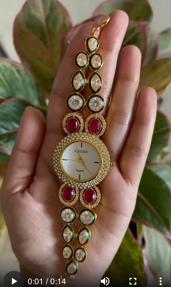 Luxurious Designer Kundan Women Watch (Mega SALE  Limited Offer)