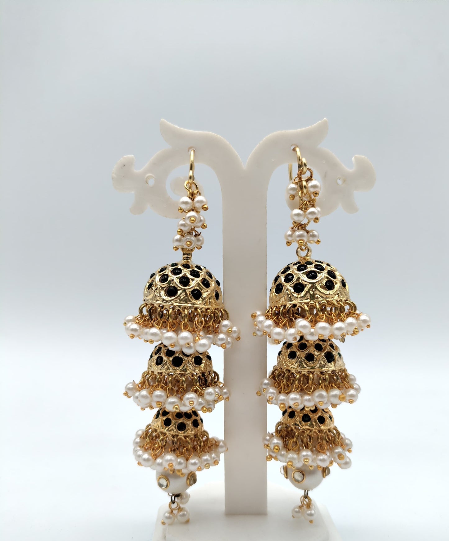 Veshakart Premium Handcrafted Multi Layer Jadau Jhumka Earrings