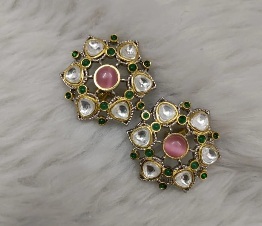 Veshakart Premium Kundan Handcrafted Earrings