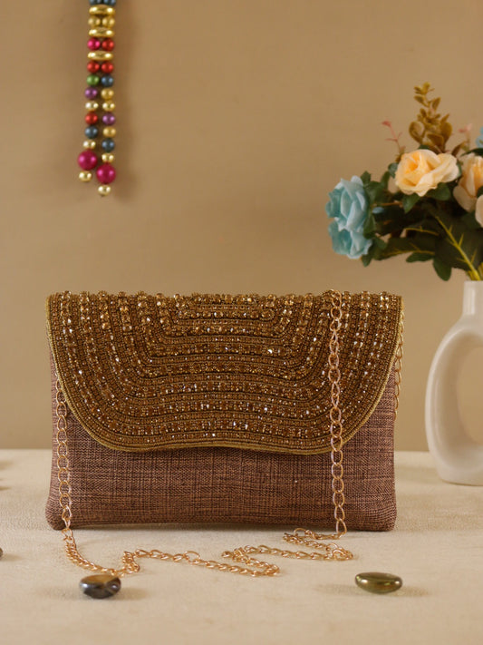 Veshakart Handmade Luxurious Jute Fabric clutch Bags