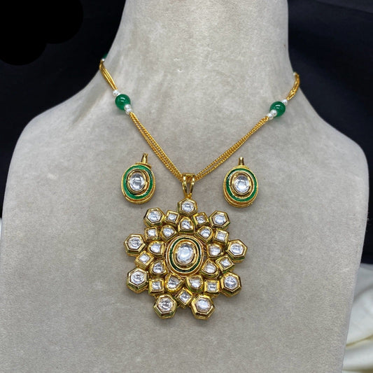 Premium Handcrafted Kundan Pendent Set