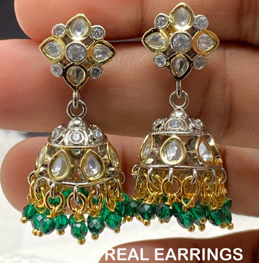 Veshakart Premium HandCrafted Kundan Jhumki