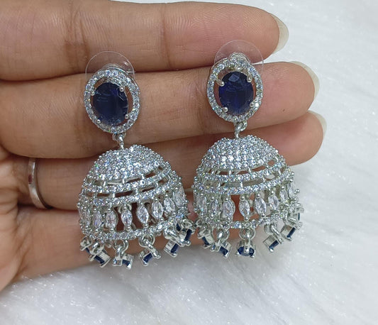 Veshakart Premium HandCrafted American Diamond Jhumki