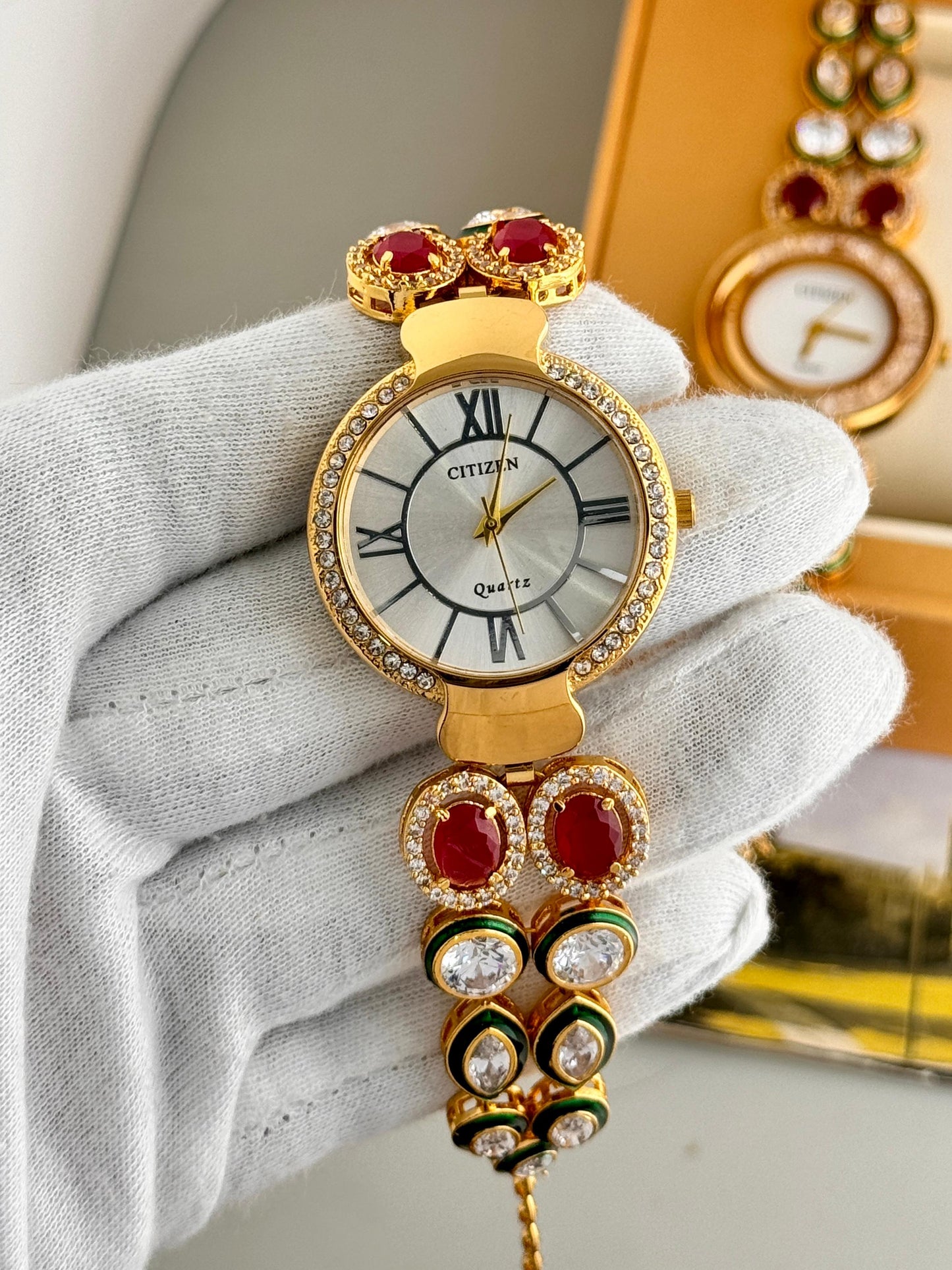 Luxurious Designer Kundan Women Watch (Mega SALE)