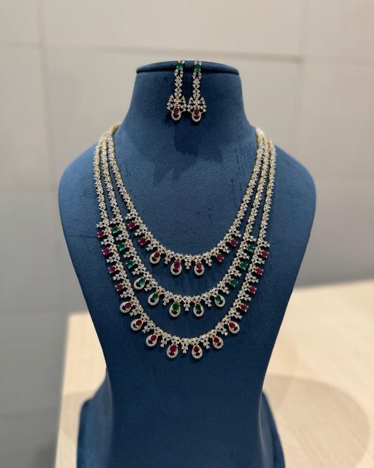 Veshakart Premium Handcrafted American Diamond Necklace Set