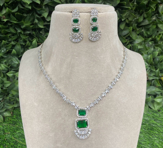 Veshakart Premium Handcrafted American Diamond Necklace Set