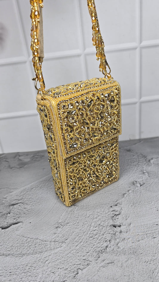 Veshakart Handmade Luxurious Mobile crystal pouch bags