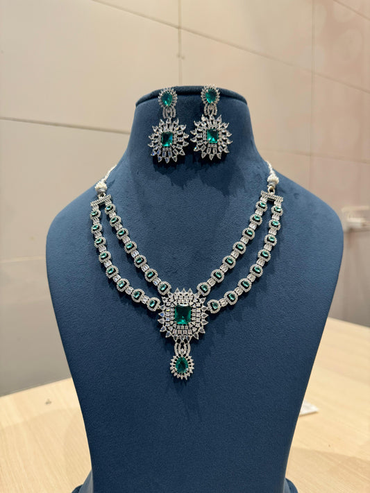 Veshakart Premium Handcrafted American Diamond Necklace Set