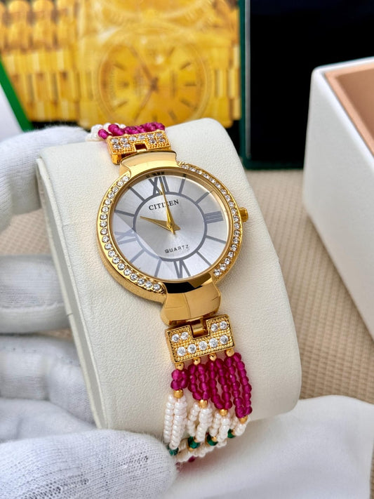 Luxurious Designer Pearl Women Watch