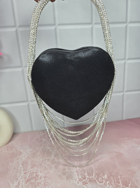 Veshakart Handmade Luxurious Midnight elegance heart clutch bag ❤️