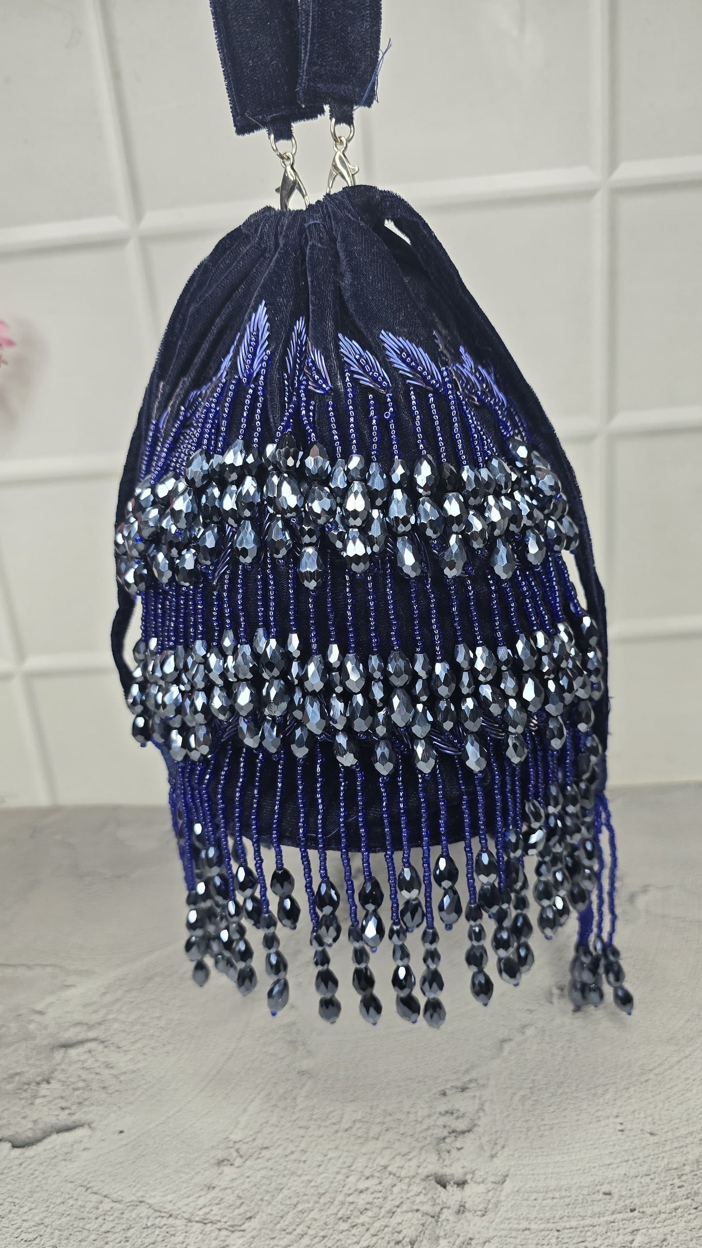 Veshakart Handmade Luxurious Midnight starshine crystal potli bags