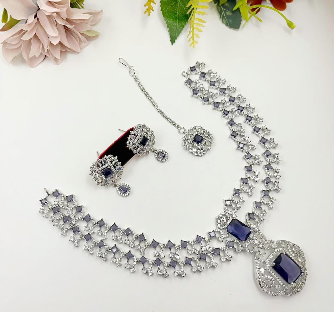 Neeta Ambani Inspired Veshakart Premium Handcrafted AD Necklace Set