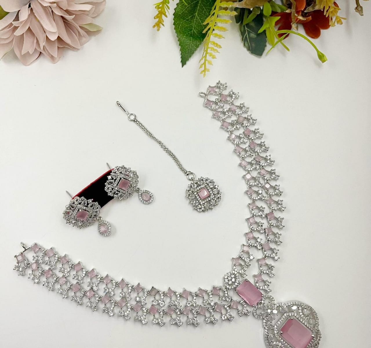 Neeta Ambani Inspired Veshakart Premium Handcrafted AD Necklace Set