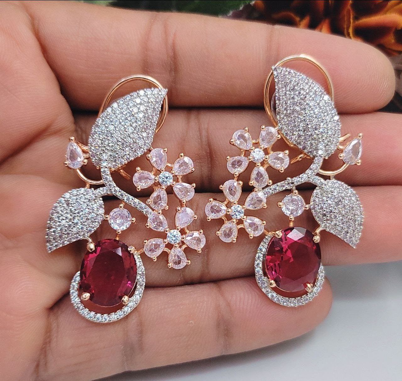 Veshakart Handcrafted Premium American Diamond Earrings