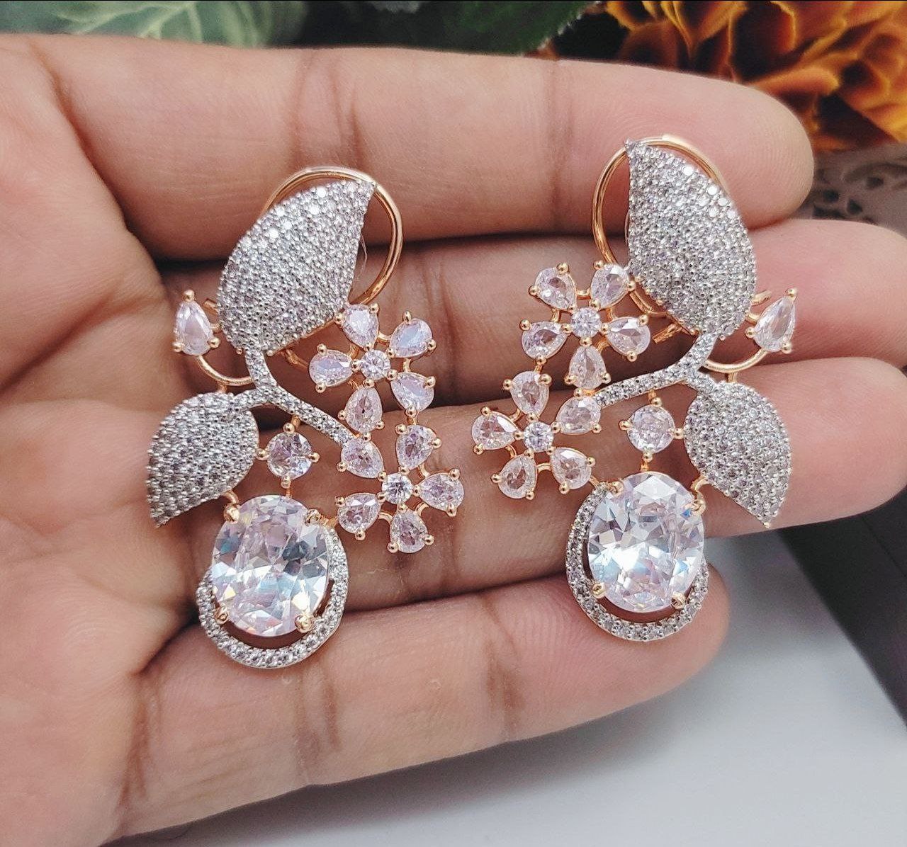 Veshakart Handcrafted Premium American Diamond Earrings