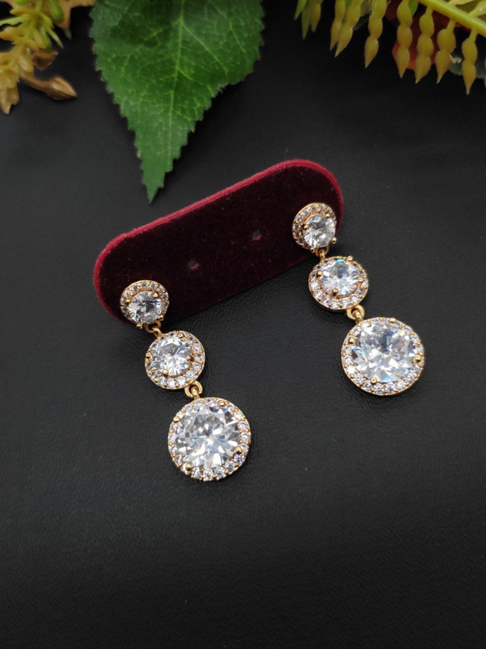 Veshakart Handcrafted Premium American Diamond Earrings