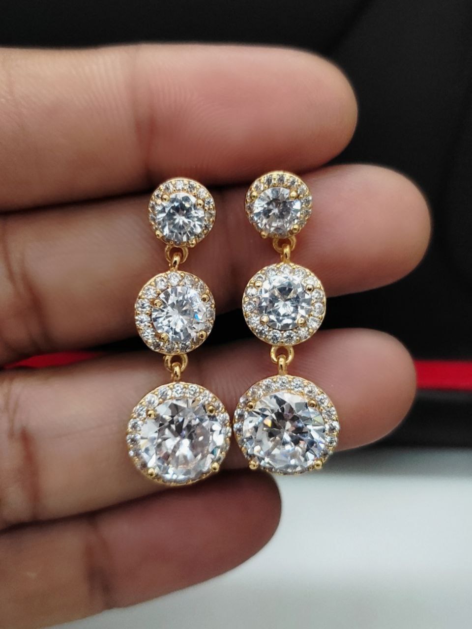 Veshakart Handcrafted Premium American Diamond Earrings