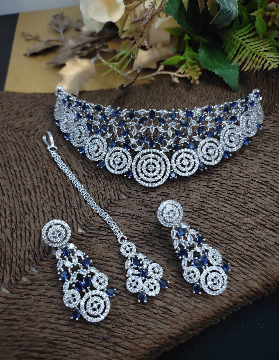 Veshakart Premium Handcrafted AD Necklace Set