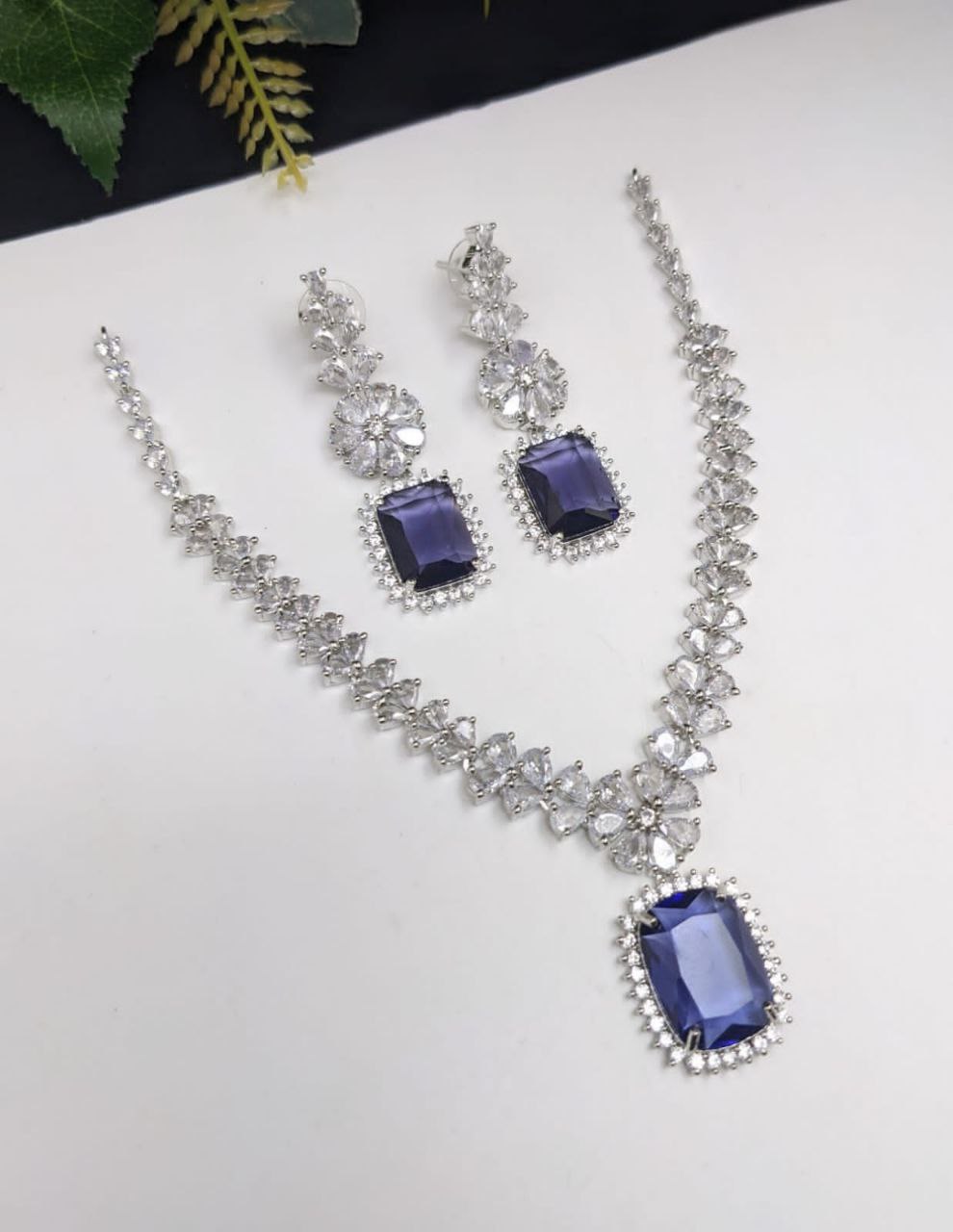 Premium  American Diamond Necklace Set