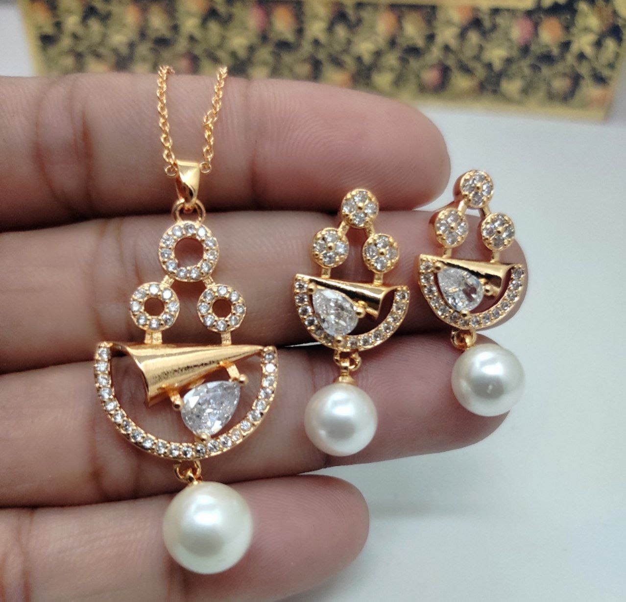 Premium quality American Diamond pendant Sets