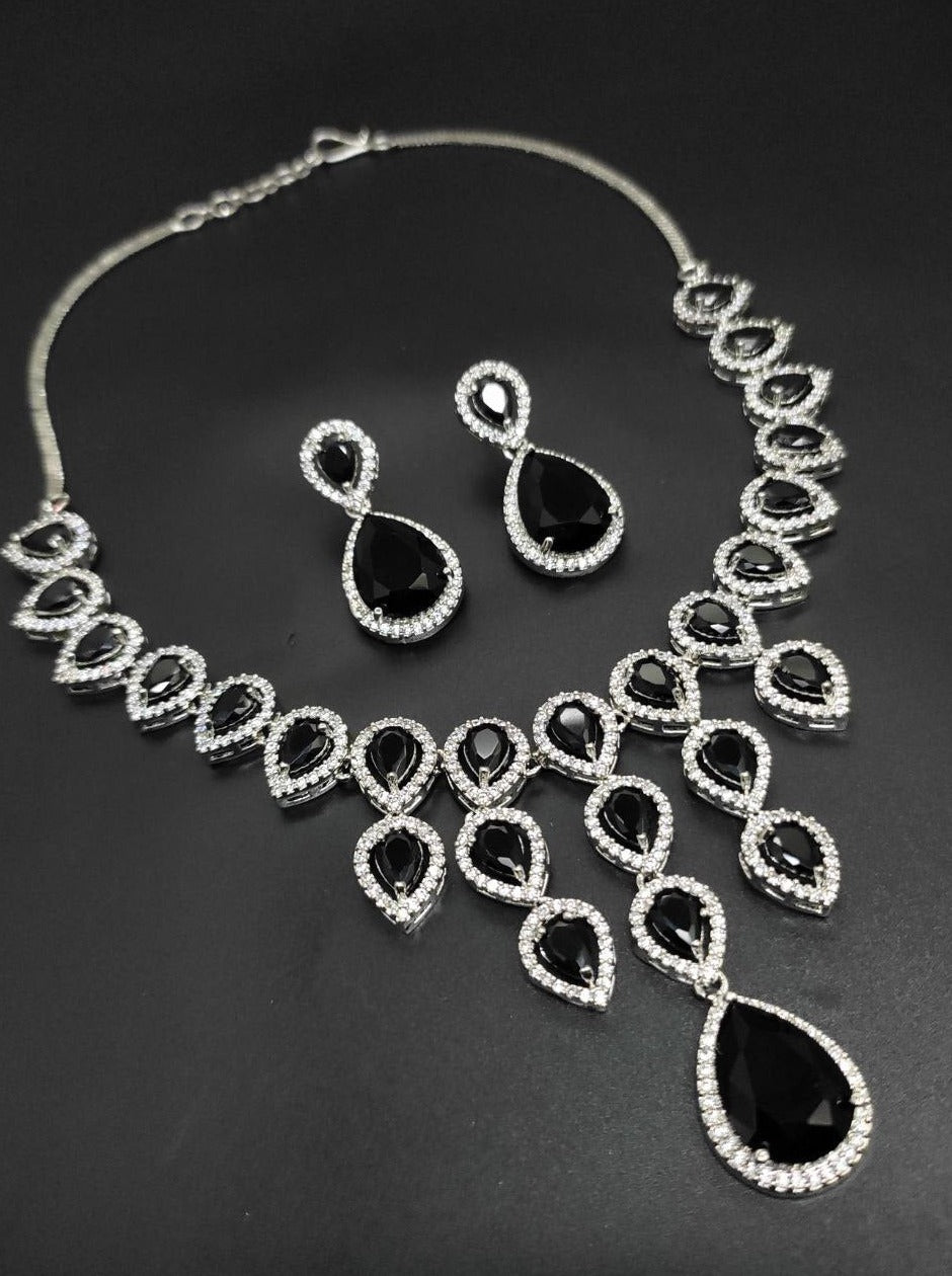 Veshakart Premium Handcrafted American Diamond Necklace Set