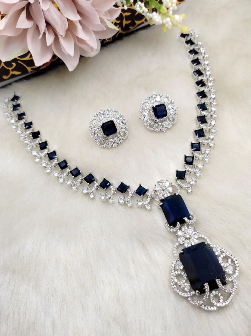 Neeta Ambani Inspired Veshakart Premium Handcrafted AD Necklace Set